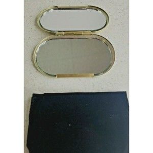 Travel Double Mirror Compact Gold Tone New in Box